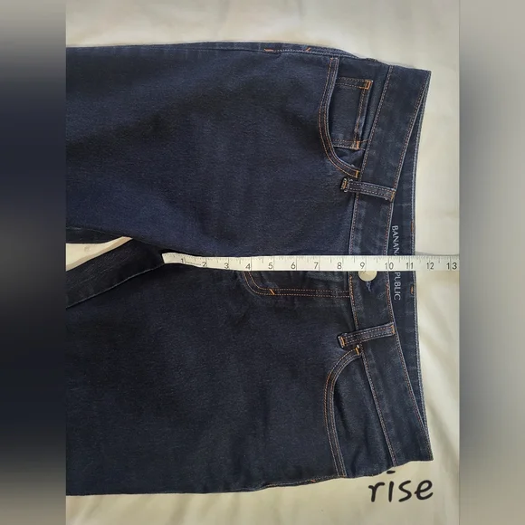 Banana Republic Curvy Fit Mid-Rise Bootcut Dark Wash Denim Blue Jeans size 31 - Picture 9 of 11